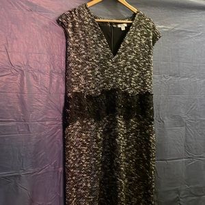 Black and white tile evening dress